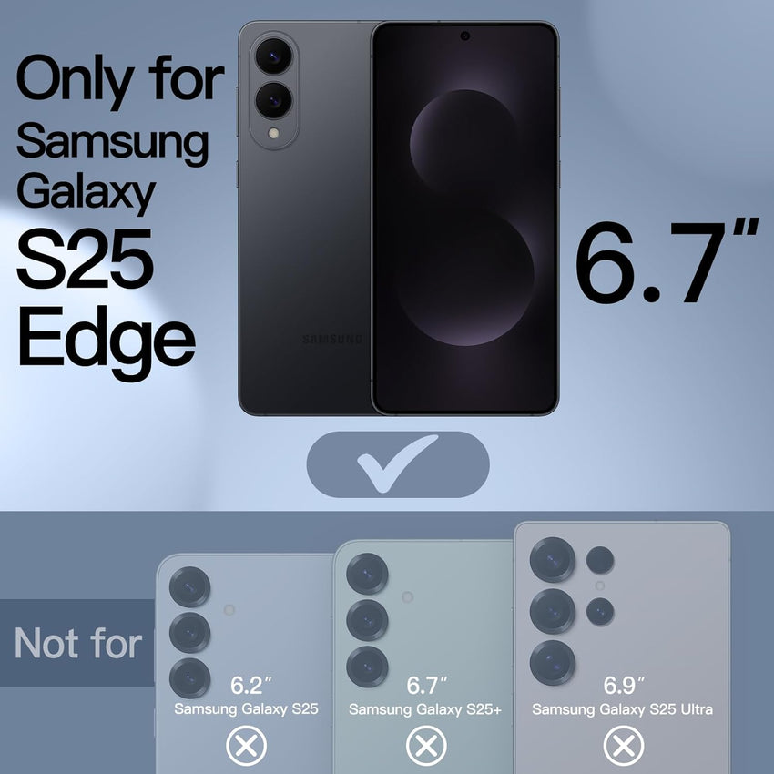 JETech Magnetic Case for Samsung Galaxy S25 Edge, Compatible with MagSafe, Translucent Matte Back Slim Minimalist Shockproof Phone Cover (Black)