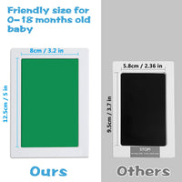 Baby Handprint & Footprint Kit XL 2 Clean-Touch Ink Pads + 6 Imprint Cards Safe Keepsake â Green & Red