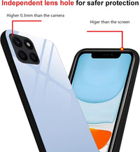 Case Cover for Honor X6a, Pure Colour Tempered Glass Back Case + Protective TPU Case for Honor X6a Cover (Light Blue 2)