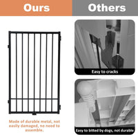 SMONTER Free Standing Dog Gate with Door Walk Through, 306cm Extra Wide Indoor Dog Fence, 80cm Height 6 Panels Foldable Metal Pet Puppy Gate for Stairs, Hallways, Doorway