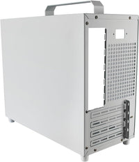ALAMENGDA V500 Mini Portable M-ATX/ITX Computer Case, Mini-Tower CASE, Full Side Acrylic Transparent DIY Desktop Case with Handle, Support 320MM GPU Size (White-2.0)