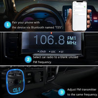 Bluetooth FM Transmitter for Car – Wireless Radio Receiver Adapter with Hands-Free Calling, Fast Charging (PD 20W, QC3.0, 2.4A USB), MP3 Player, TF Card/USB Disk Support, LED Ambient Light