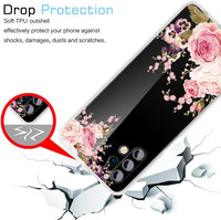 Case for Galaxy A32 5G Case,Samsung A32 5G Cute Case, Clear Flexible Bumper TPU Soft Rubber Silicone Cover Phone Case for Samsung Galaxy A32 5G (Rose Flower)
