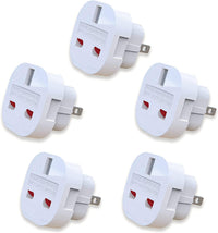 MOBIBAY Pack of 5 UK to US Plug Adaptor Type G to Type A and B from UK to USA, Canada, Australia, Jamaica, Barbados,Mexico,Thailand,China,Japan and more 3 pin to 2 Pin American Travel Adapter Plugs