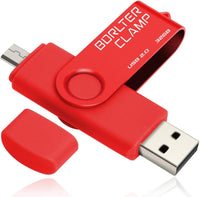 32GB OTG Memory Stick Dual USB Flash Drive, Thumb Drive with Micro USB Drive Port for Android Smartphone Tablet & Computer (Red)