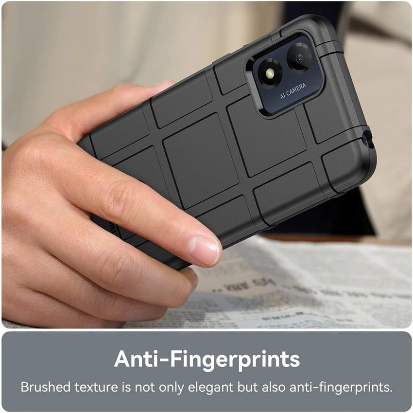 SEAHAI Case for Motorola Moto E13, Army Case Silicone Phone Case Rubber Cover Shockproof Heavy Duty Protection Ultra Thin Cover - Black