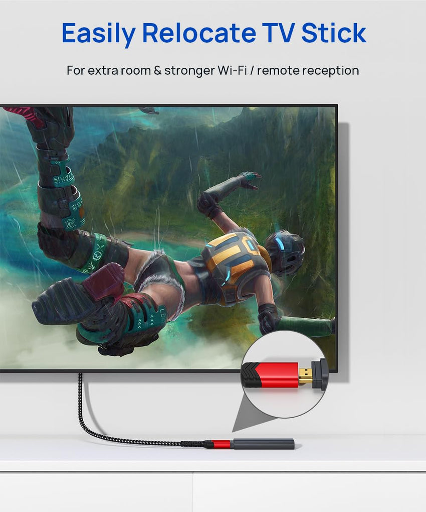 JSAUX HDMI Extension Cable, 1M 4K@60Hz HDR High Speed HDMI 2.0 Extender HDMI Male to Female Lead Support 3D, 18Gbps, ARC, Ethernet Compatible for TV Stick, Roku Fire Stick, Blu-Ray, PS3/PS4 - Red