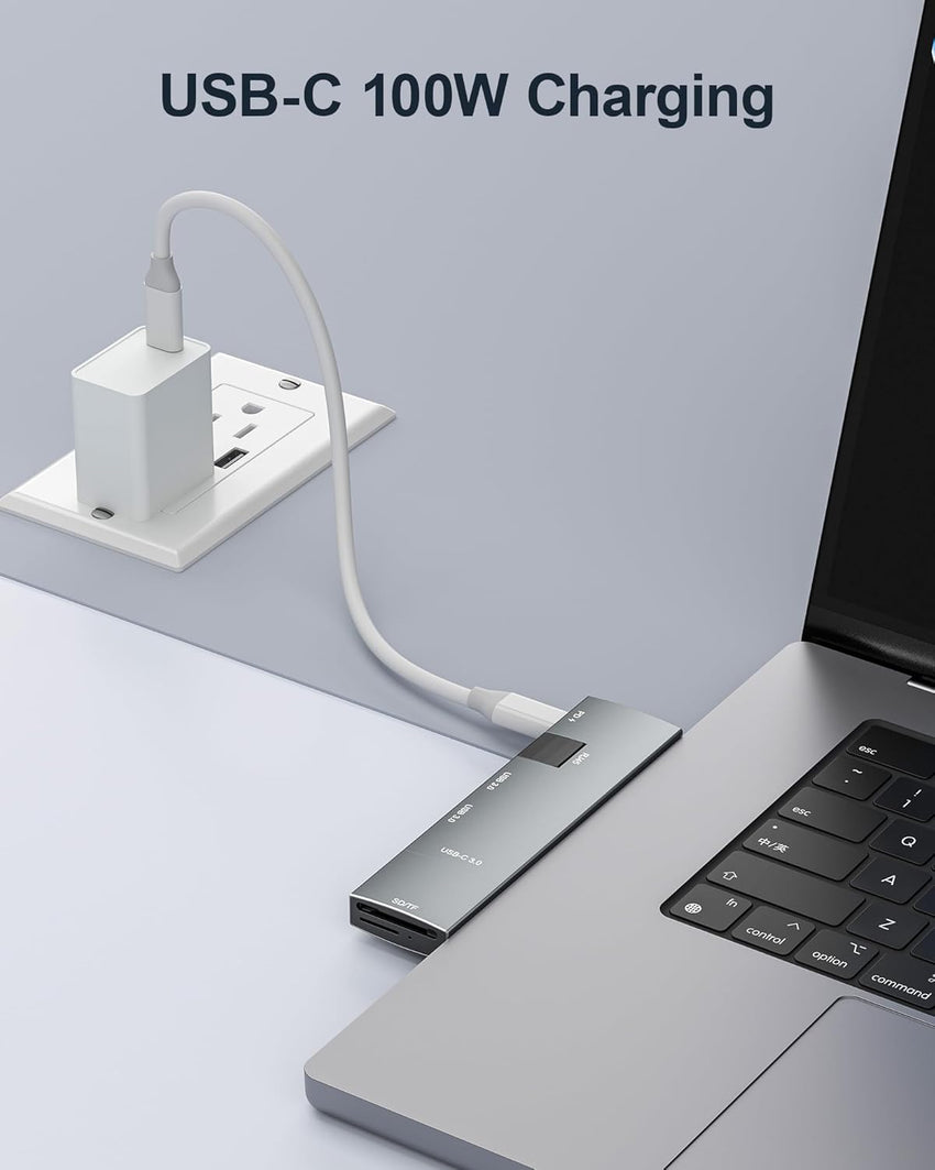 USB-C Hub 7-in-2 Thunderbolt 4 4K60 HDMI Ethernet SD/microSD for MacBook 13in
