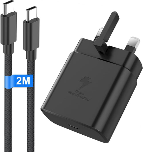 45W USB C Fast Charger compatible with Samsung Galaxy S25/S25+/S25 Ultra/S24/S24 Ultra/S23/S23 Ultra/S22/S21/Z Fold 6, Type C Charger Plug Fast Charging USB C plug with 2M USBC to Type C Cable