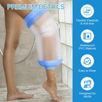Waterproof Knee Cast Cover Reusable Shower Protector Watertight Seal MEDIUM Adult