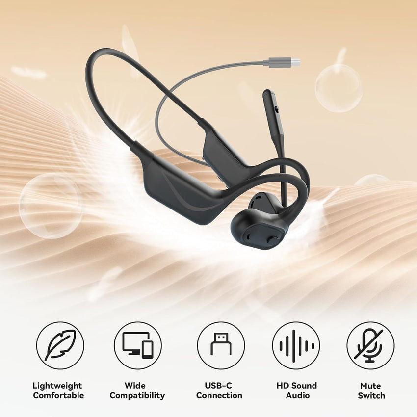 SANOTO Bone Conduction Headphones Bluetooth 5.3 Open Ear Headphones IPX7 Waterproof Sweatproof Bone Conduction Headphone Sports for Runners Bicycle Cycling Fitness
