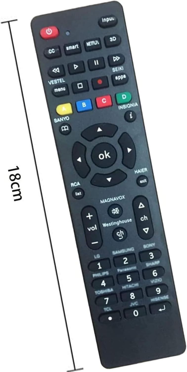 Universal TV Remote Control INCL Batteries - universal remote control for tv Samsung, Vizio, Sony, Panasonic, Smart TV, HAIER, Toshiba, Philips, TCL tv remote control universal