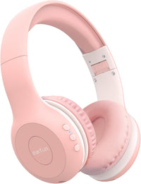 EarFun K2 Kids Bluetooth Headphones for School, Kids Headphones with Mic | Volume Limited, 40H Playtime, Built-in Mic, Stereo Sound, Foldable Over-Ear Headphone for Kids/Toddler/Travel/Tablet, Pink