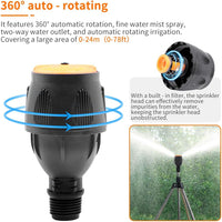 Tripod Sprinkler 360Â° Rotating Garden Water Sprinkler for Lawns â 3/4 Inch Connector