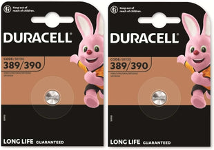 2x Duracell 389/390 SR1130 with Silver Oxide (2 Blister Packs of 1 Battery) 2 Batteries