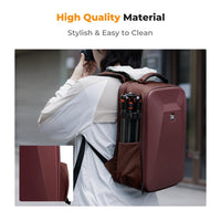 K&F CONCEPT Hardshell Camera Backpack DSLR Waterproof with 15.6in Laptop Compartment Red