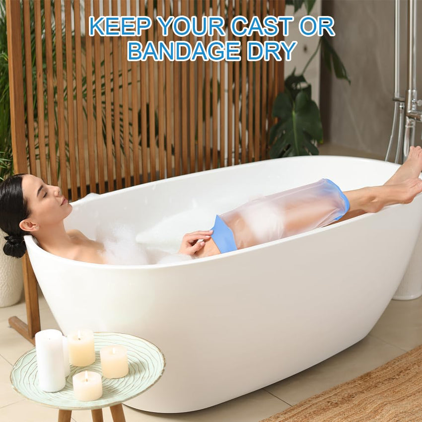 Waterproof Knee Cast Cover Reusable Shower Protector Watertight Seal MEDIUM Adult