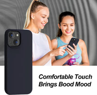 OitiYaa Silicone Case Compatible with iPhone 14 Case 6.1 Inch, Soft Ultra Slim Protective Shockproof Liquid Silicone Phone Case with Anti-Scratch Microfiber Lining, Black