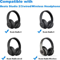 Link Dream Beats Studio 2.0/3 Replacement Earpads, Memory Foam Ear Cushions for Beats Headphones (Black, Gray Faux Leather)