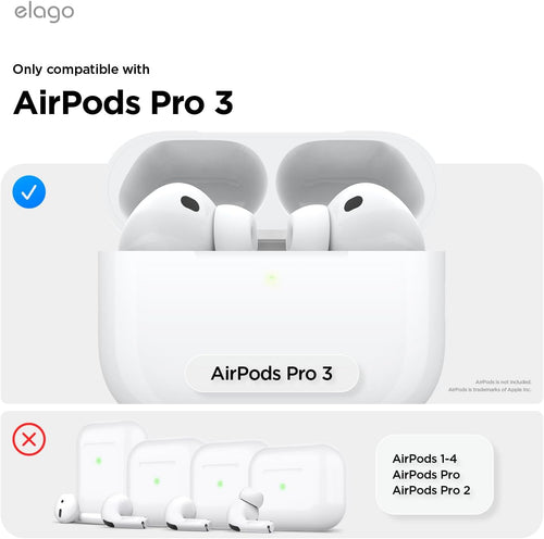 elago Liquid Hybrid Case Compatible with AirPods Pro 3 Case Cover - Triple Layer Protection, Strap Included, Wireless Charging, Shock Resistant (Stone)
