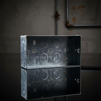 5 x Double Metal Back Box 25mm Flush Wall Pattress / 2 Gang Electrical Sockets