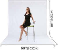 Zdada White Backdrop Screen Background,10x10ft/3x3M Collapsible Background Photography,Washable Polyester Photography Backdrop for Photo Studio, Live Streaming, Zoom Meeting, Gaming