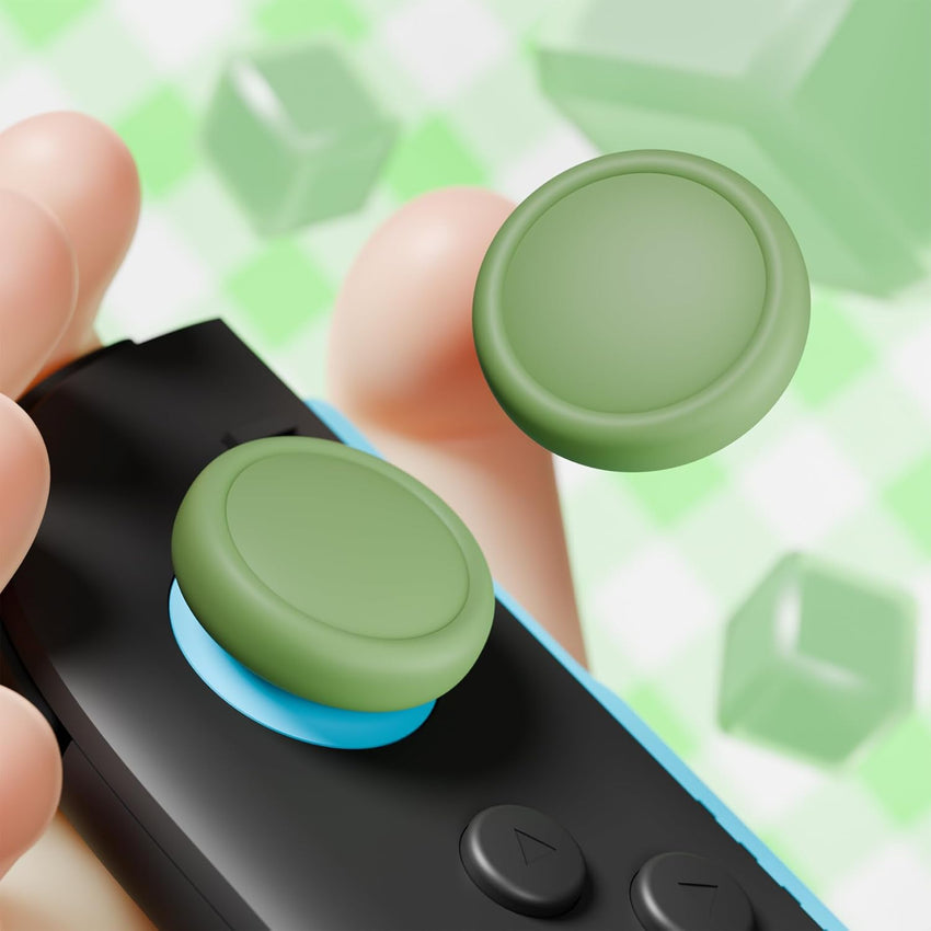 PlayVital Thumb Grips for Nintendo Switch 2, 4-Pack Silicone Joystick Caps for Joycon 2, Cute Accessories Comfort Thumbstick Grip Covers - Matcha Green