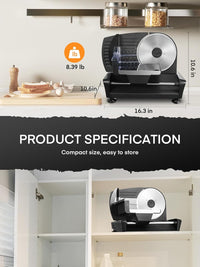 Meat Slicer with 2 * 19cm Blade, Electric Meat Slicer Machine for Home Use 200W, FOHERE Deli Food Slicer, 0-15mm Adjustable Thickness for Cheese, Bread, Include Safety Food Pusher, Silver