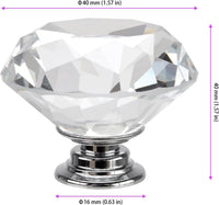 Crystal Drawer Knobs 40mm 30PCS â Diamond