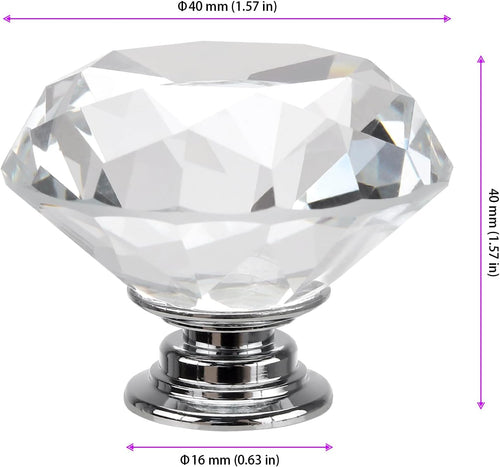 Crystal Drawer Knobs 40mm 30PCS â Diamond