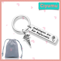 Audiologist Keyring Funny Thank You Gift â Silver