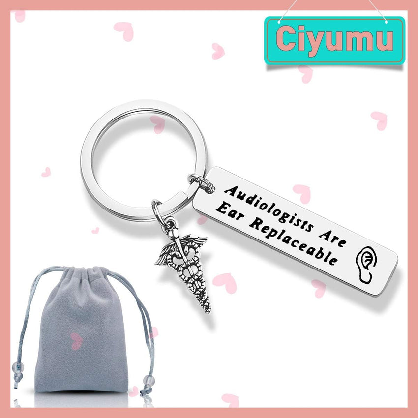 Audiologist Keyring Funny Thank You Gift â Silver