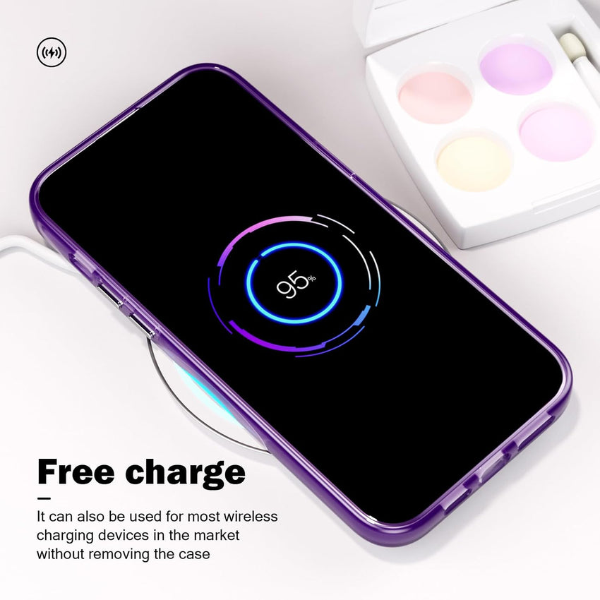 SharkProten Case for iPhone 13 Pro Mobile Phone Case Cover TPU PC Slim Shockproof Anti-Scratch Transparent Cell Phone Case for Girls Women Case Purple