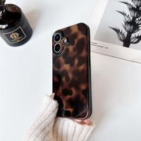 NITITOP Compatible with iPhone 17 Case Cute Stylish Leopard Print Brown Amber Aesthetic Design for Women Girls Men Soft TPU Shockproof Protective Cover - Brown