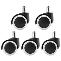 Heavy Duty Rubber Chair Castors 5-Pack Swivel Replacement Wheels
