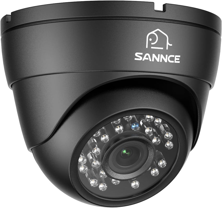 SANNCE AHD/TVI/CVI/CVBS 4-in-1 1080P Security Camera IP66 Weatherproof Analog CCVT Surveillance Camera for Indoor and Outdoor Use 100 ft Night Vision Dome Camera, NO Adapter