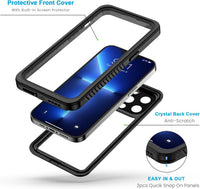 Lanhiem iPhone 13 Pro Max Magnetic Case, Waterproof Dustproof Shockproof Case with Built-in Screen Protector Compatible with Magsafe, Full Body Protective Cover for iPhone 13 Pro Max 6.7 inch -Black