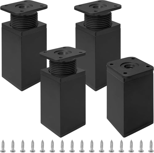 Plastic Adjustable Furniture Legs for Sofa Desks Cabinets Ã¢ÂÂ Black