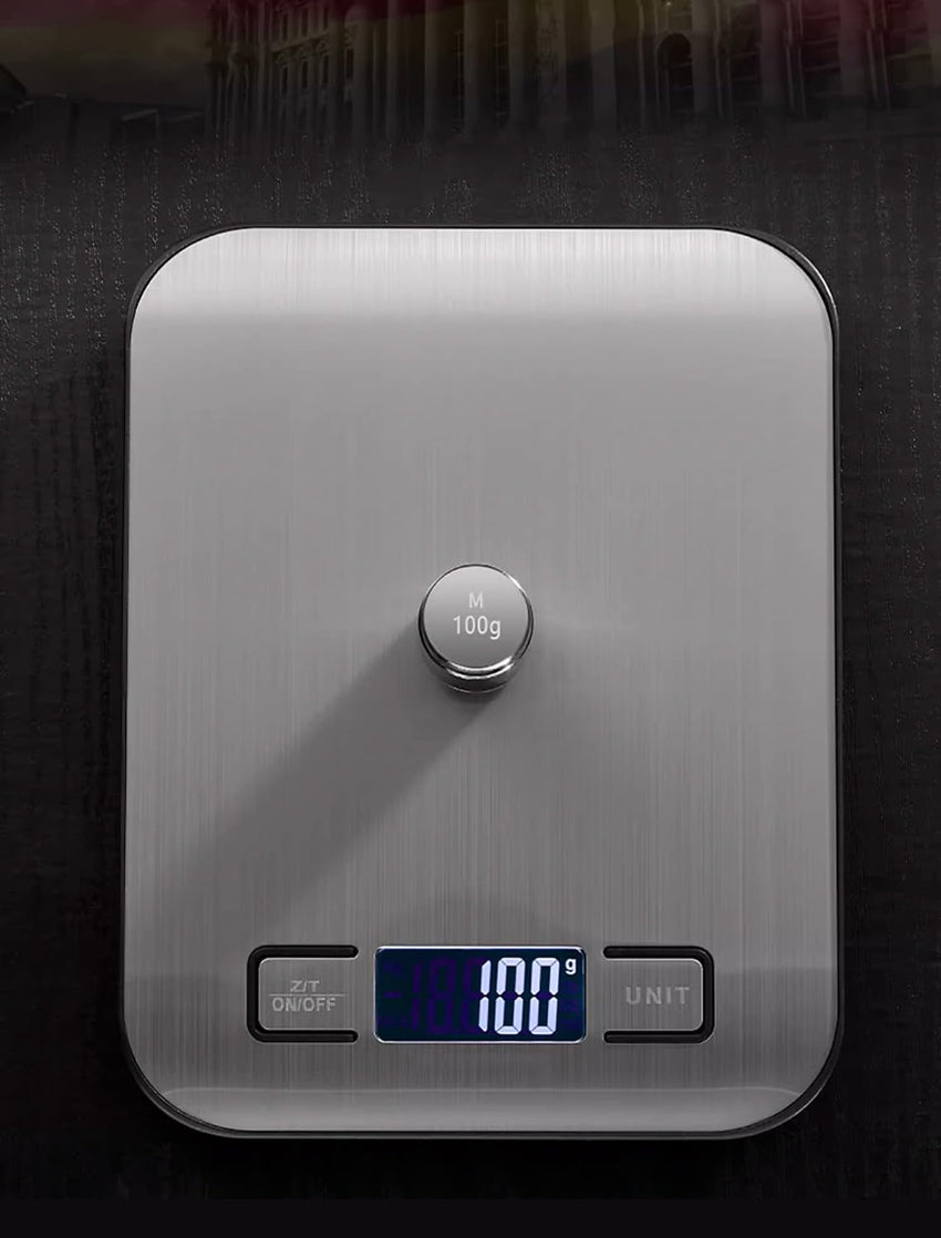 Digital Kitchen Scales 11 lb Backlit LCD Tare Touch Buttons 5 units duracell batteries