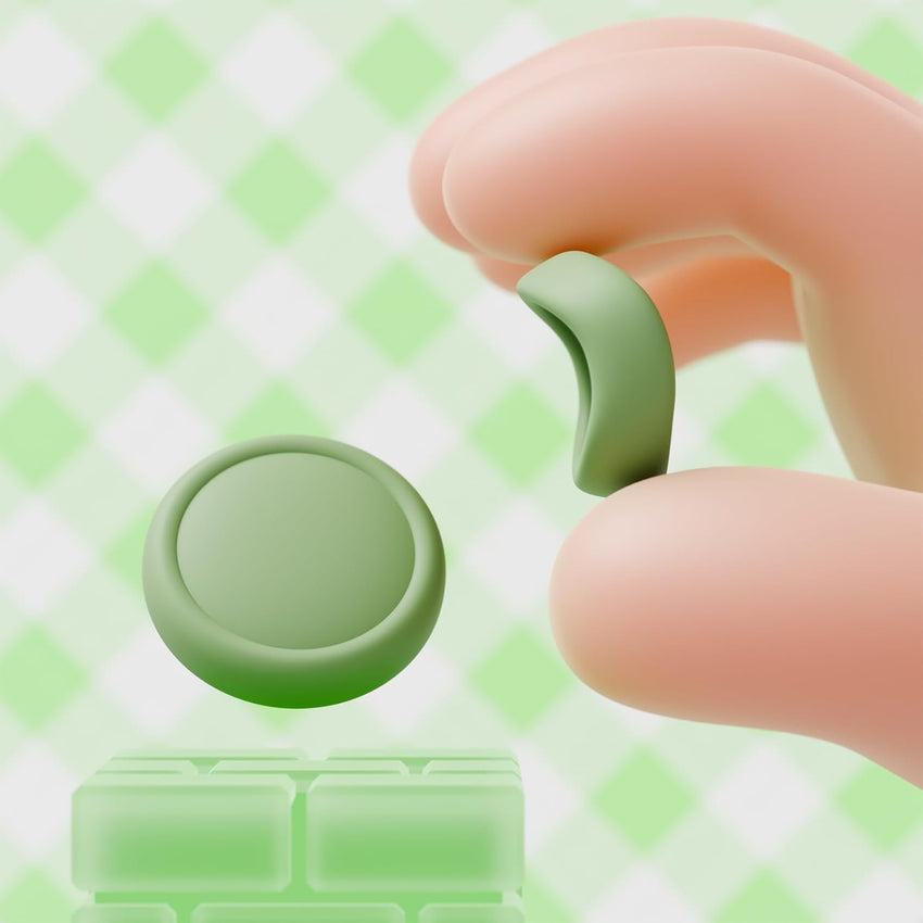 PlayVital Thumb Grips for Nintendo Switch 2, 4-Pack Silicone Joystick Caps for Joycon 2, Cute Accessories Comfort Thumbstick Grip Covers - Matcha Green