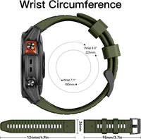OVERSTEP for Garmin Fenix 7X Pro, 26 mm Silicone Wristband for Fenix 7X Pro/Fenix 7X/Fenix 6X/6X Pro Fenix 5X/5X Plus Fenix 3/3 HR