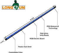 Longrun LED Strip Lights, LED Water Blade Features Lights, IP68 Waterproof Pond Pool Light Underwater with Remote, APP Control LED Light for Garden Fountain Outdoor Aquarium -28.5cm