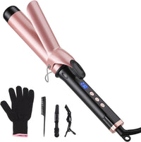 Large 38mm Barrel Curling Tong Ceramic 14 Temp Settings Dual Voltage Hair Curler Wand 38mm