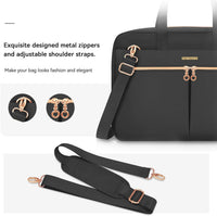Ferkurn Laptop Bag Case 17 17.3 inch for Women Men, Messenger Briefcase Compatible with Alienware Nitro 5 XPS 17 ThinkPad Legion 5 Inspiron HP Pavilion Asus Acer, Slim Strap Computer Bag, Black