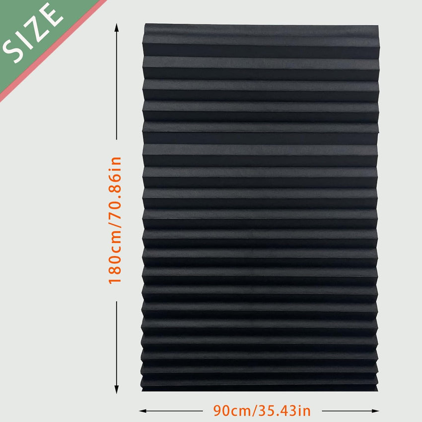 Laaorr 2 Pack Temporary Blinds Pleated Paper Blinds 90x180cm Ã¢ÂÂ Black