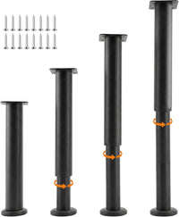 Adjustable Furniture Legs 10 16.5in/25 42cm Metal Bed Frame Support 4pcs Black