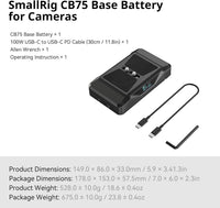 SMALLRIG Base Battery CB75 73.8Wh 65W USB-C Power Bank Dual D-Tap 5-Port 73.8Wh