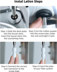 Drinking Water Tap,Easy to Install Sink Water Filter Tap,Lead-Free Reverse OsmosisTap for Kitchen Bar Sink,Brushed Nickel SUS304 Stainless Steel (Large)