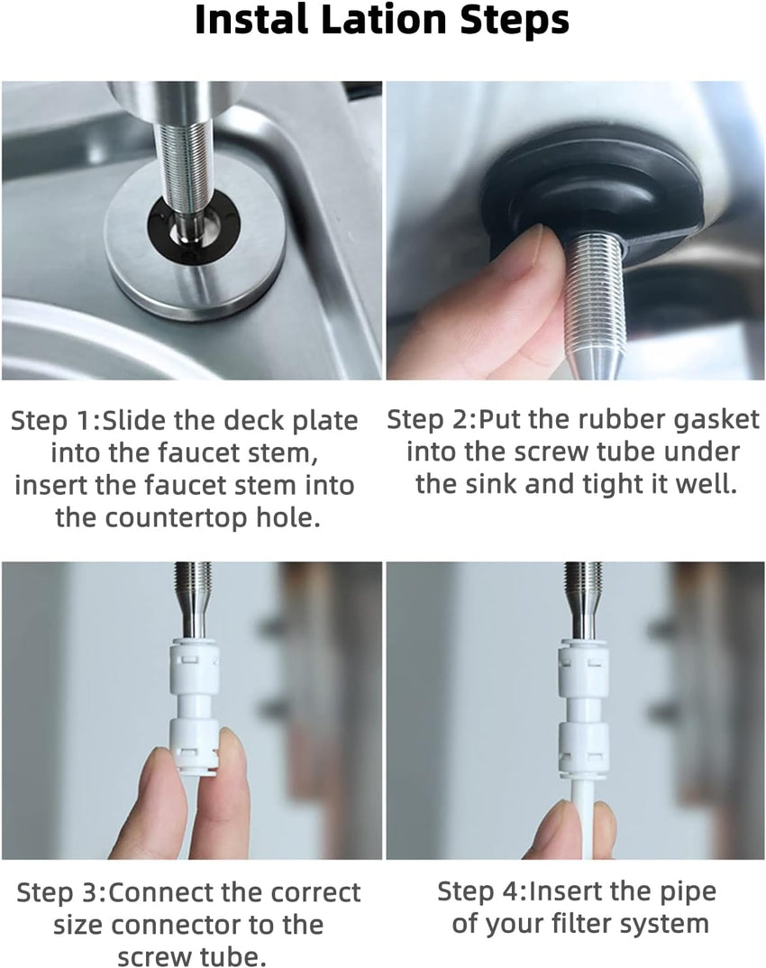 Drinking Water Tap,Easy to Install Sink Water Filter Tap,Lead-Free Reverse OsmosisTap for Kitchen Bar Sink,Brushed Nickel SUS304 Stainless Steel (Large)