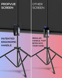 PropVue Projector Screen with Stand 100-120 inch - Indoor and Outdoor Projection Screen for Movie or Office Presentation - Adjustable from 16:9 to 4:3 HD Premium Wrinkle-Free Tripod Screen